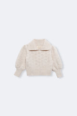 Biri ivory v-neck knit sweater baby