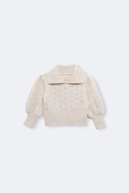 Biri ivory v-neck knit sweater baby