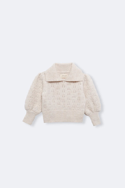 Biri ivory v-neck knit sweater baby