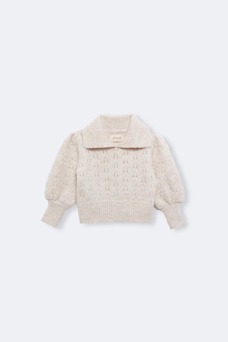 Biri ivory v-neck knit sweater baby