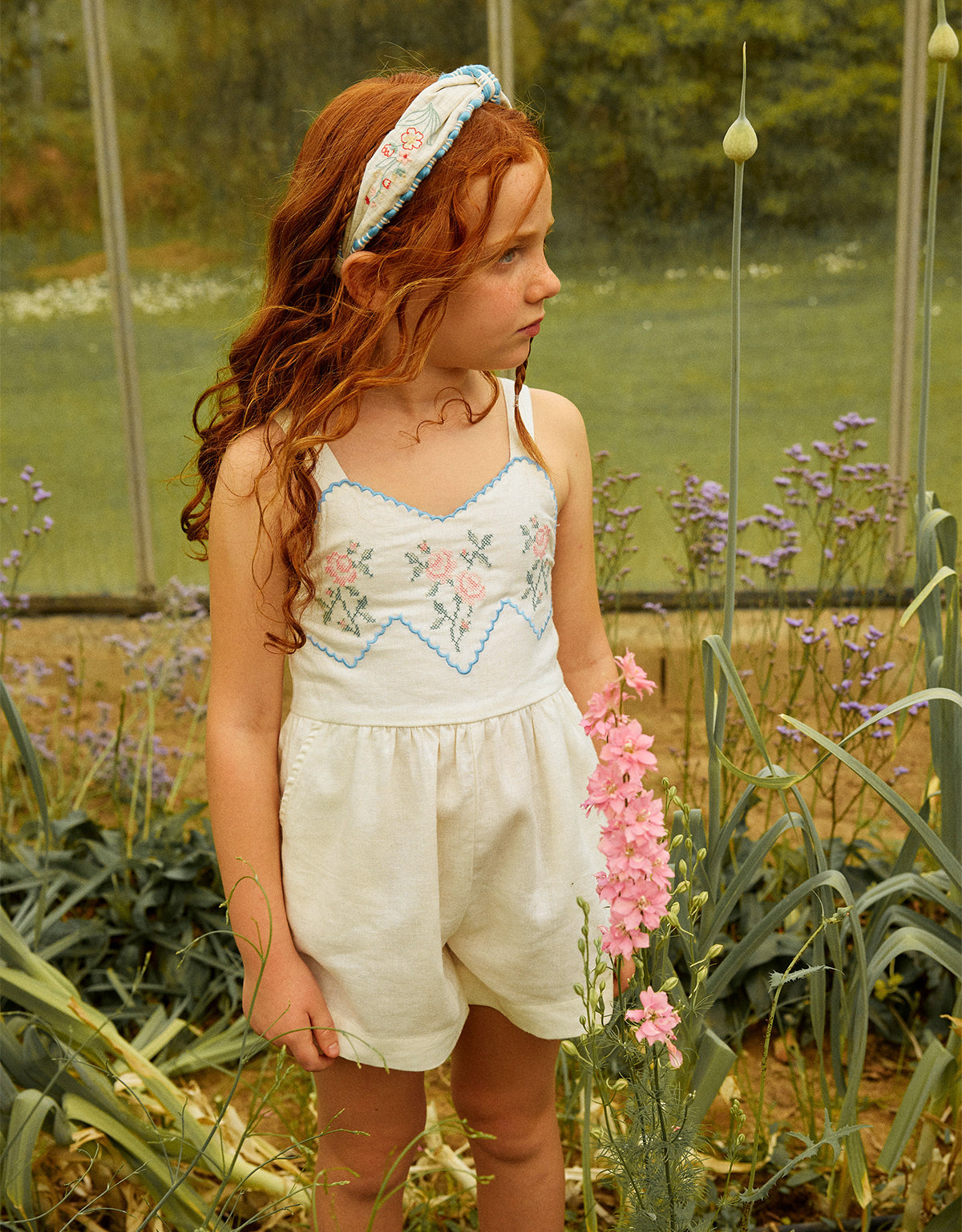 Jill Playsuit with Embroidered Bib