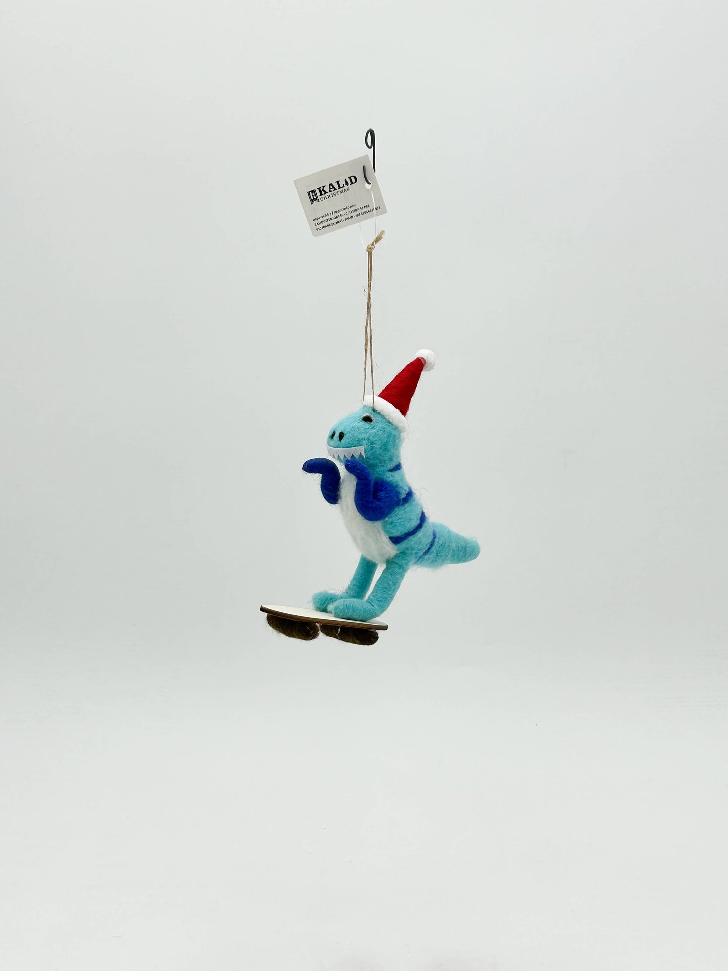 Felt Figurine Christmas Dinosaur Skateboard Decoration