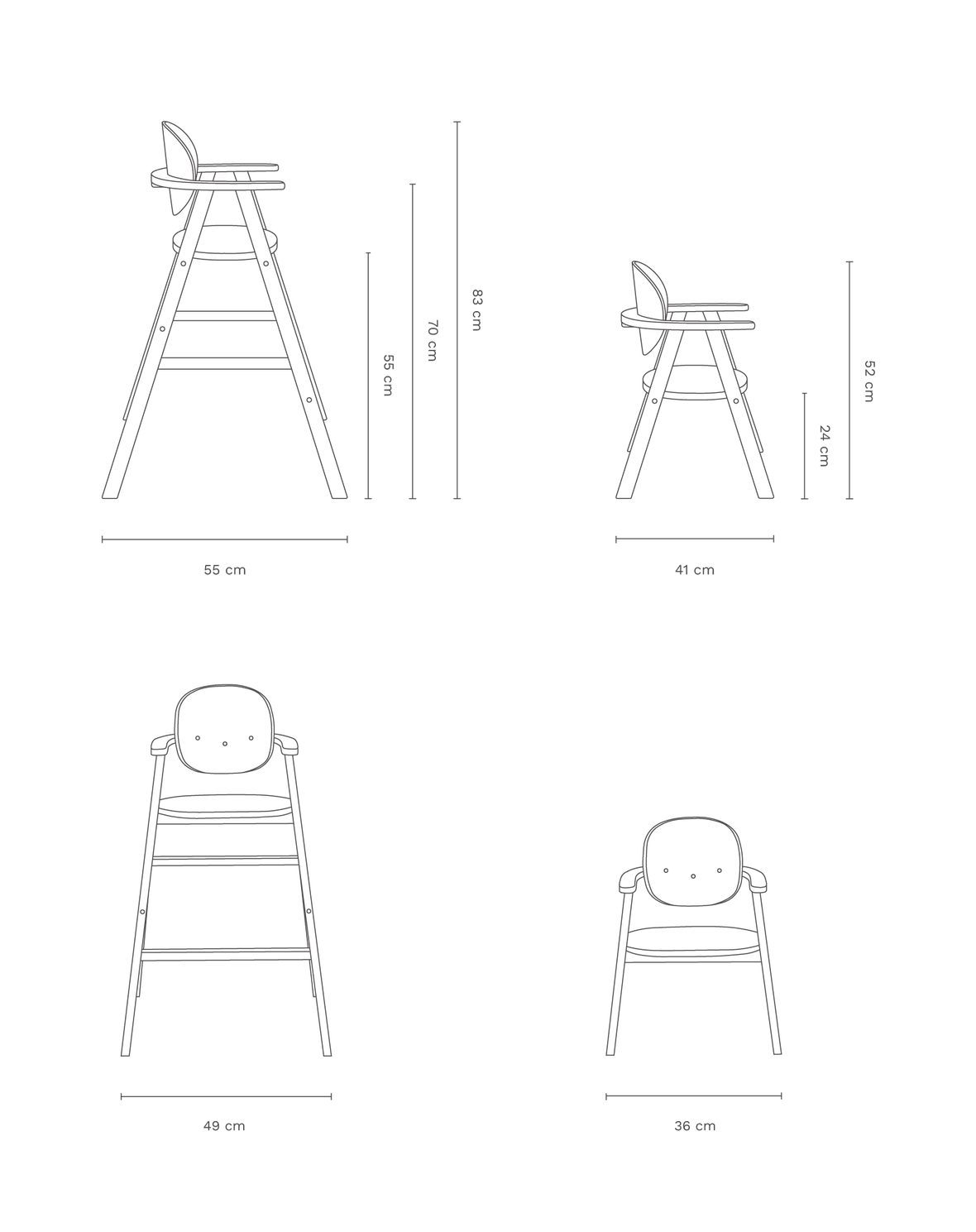 Growing Green evolving chair with tray