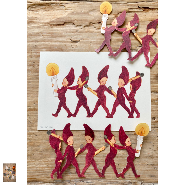 5 små nisser med lys