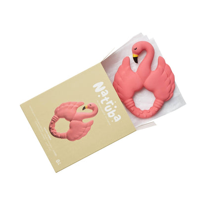Natural rubber Teether Flamingo - Pink