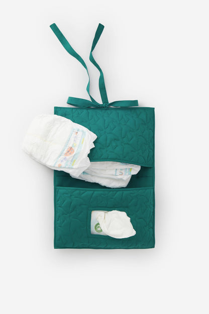 Quilted Nylon Diaper and Wipes Pouch Birds