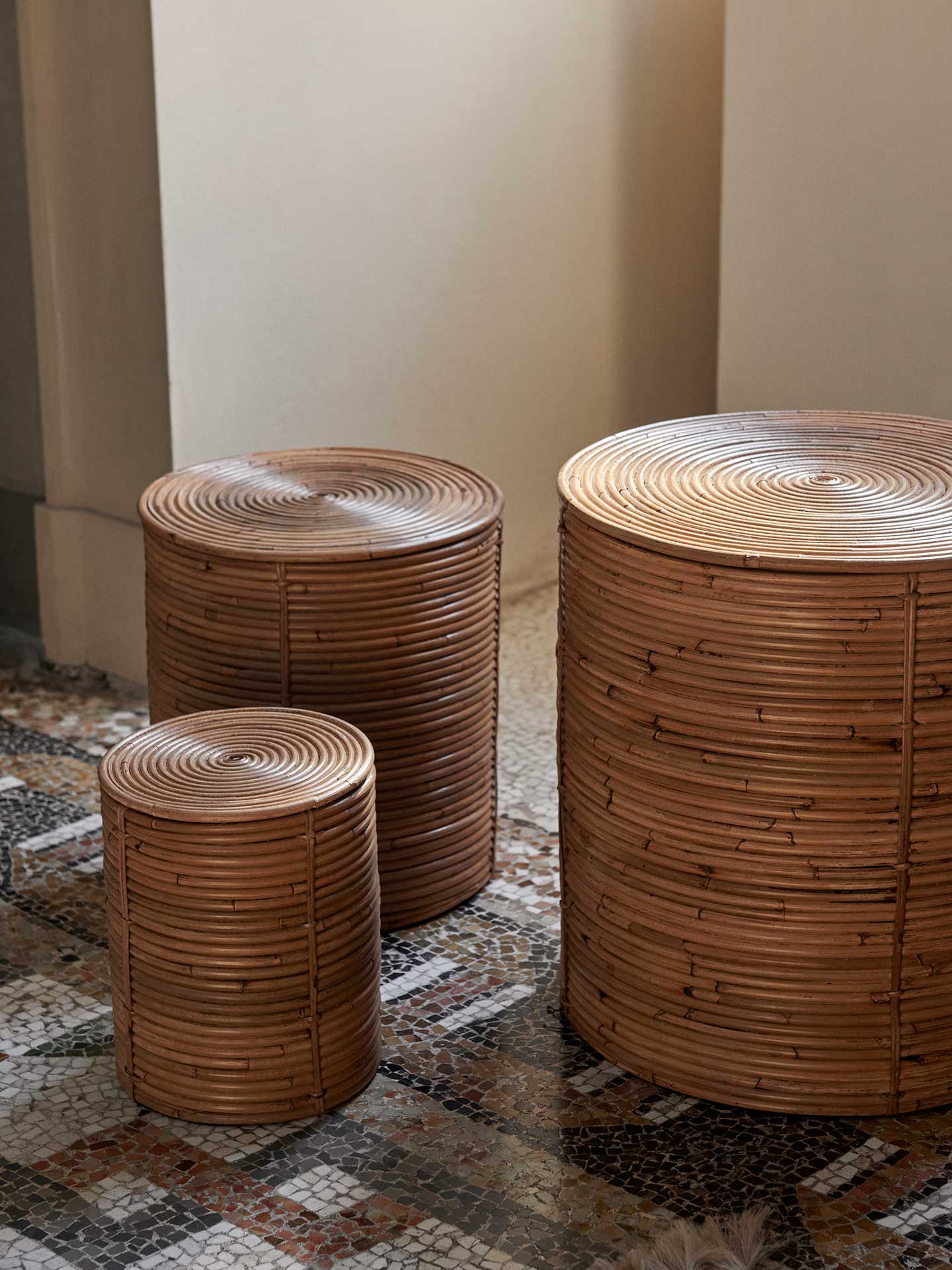 Column Storage - Set of 3 - Natural Stained