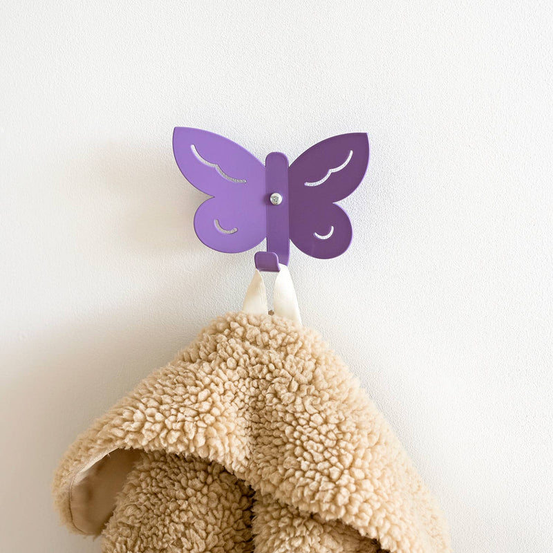 Kids Wall Hook Butterfly Purple