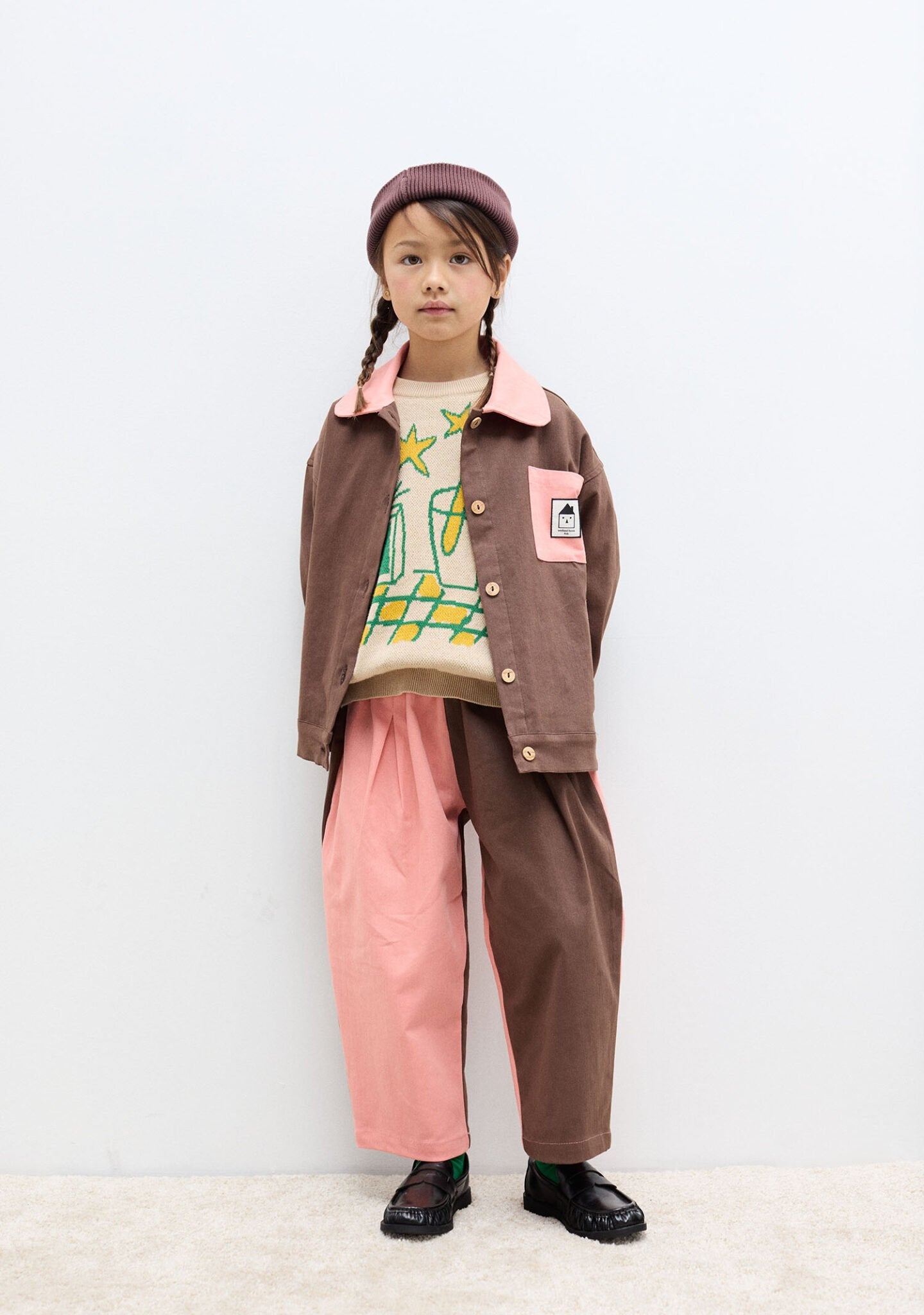 Bicolor denim pants