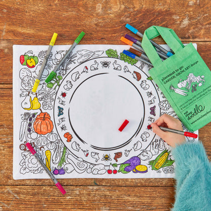 Garden, Grow, Eat! Placemat to Go - Colouring Craft Kit