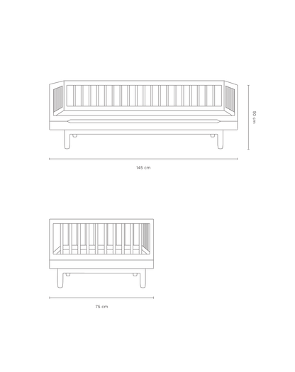 Pure oak wood junior bed