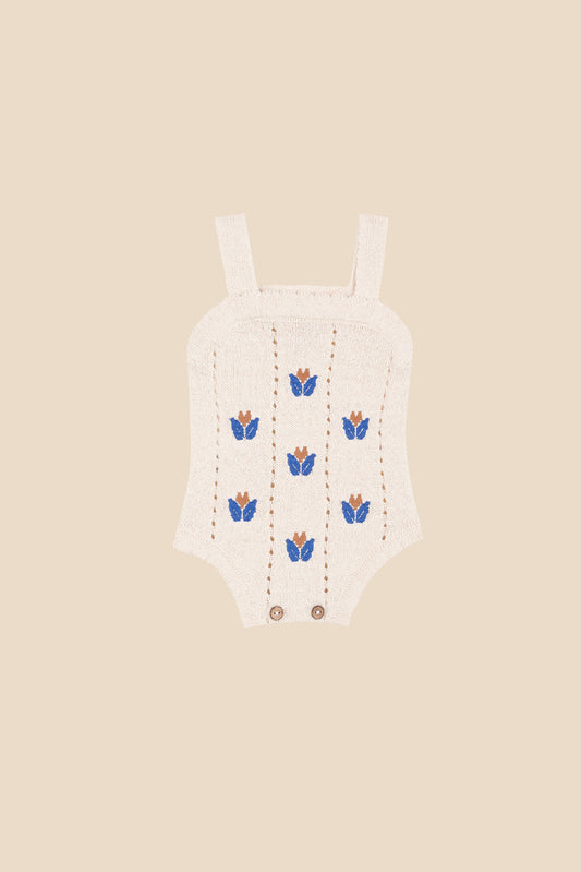 Ranita punto bordados flor recién nacido