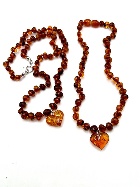 Soft Heart Amber - Necklace (kids)