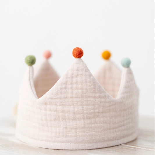 Monocrom Handmade Reversible Birthday Crown with Pompom