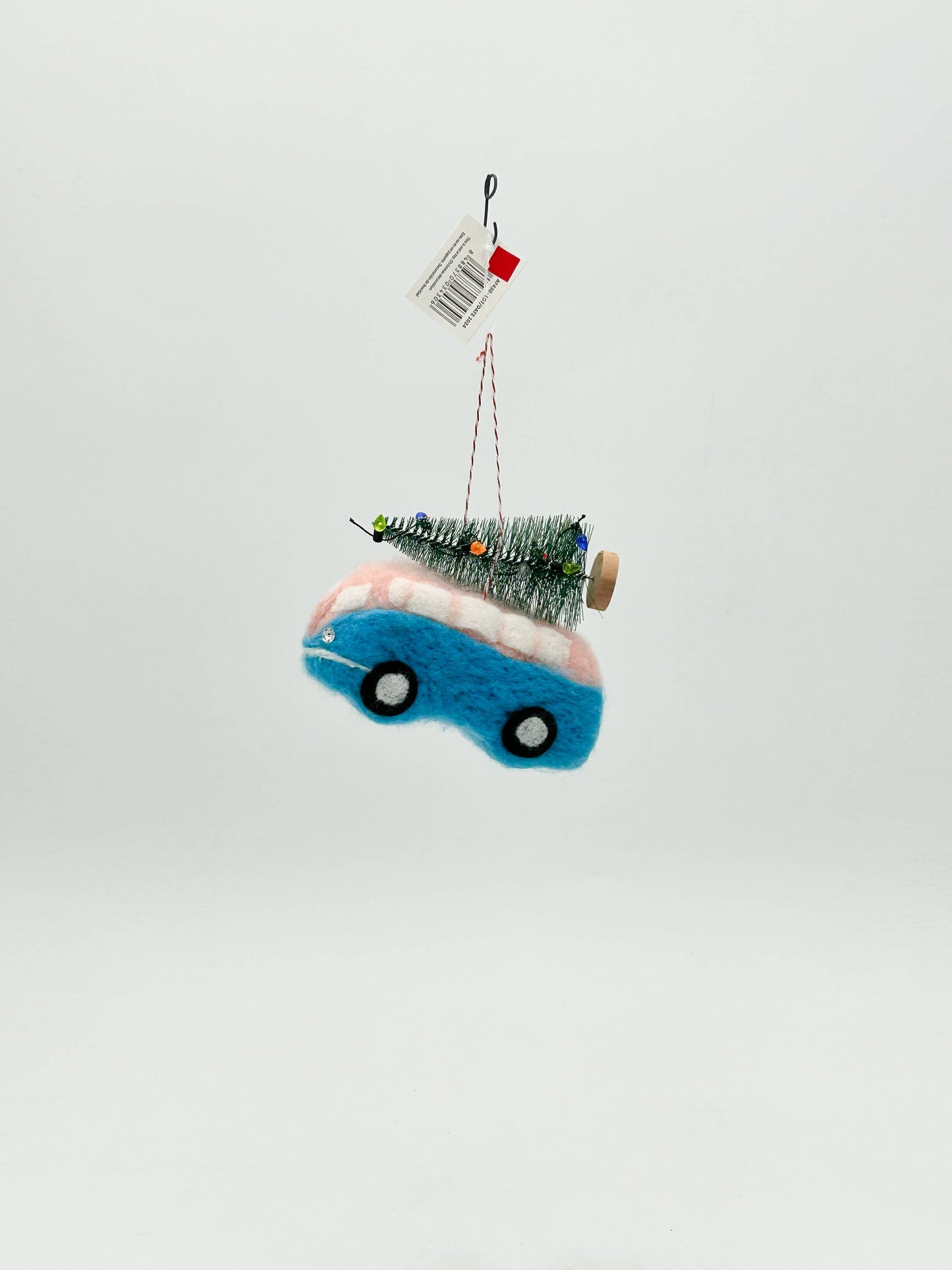 Felt Figurine Pink Van Christmas Tree Decoration