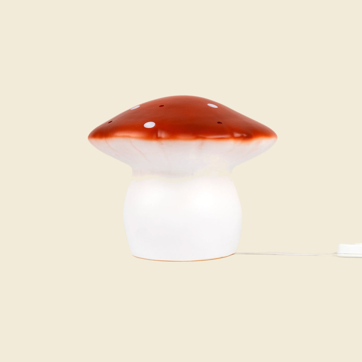 Medium Mushroom Night Lamp, Red Brick