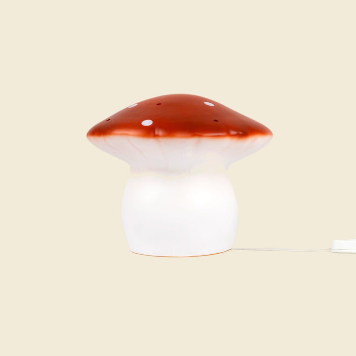 Medium Mushroom Night Lamp, Red Brick