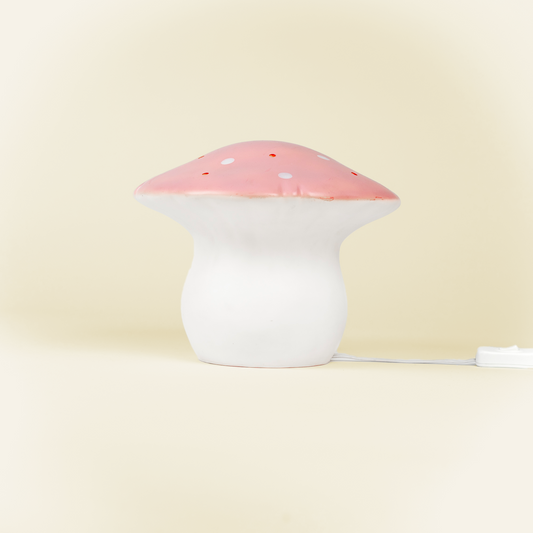 LAMP MUSHROOM MEDIUM VINTAGE PINK