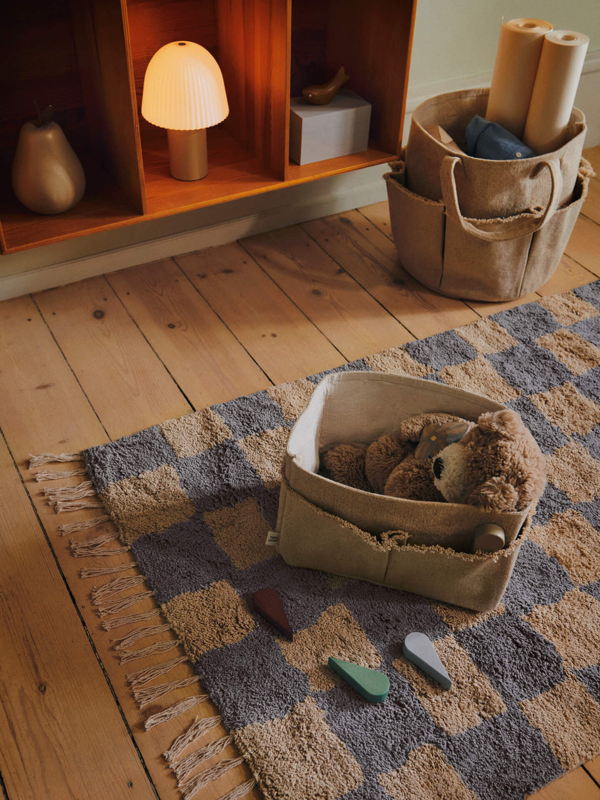 Mara Washable Rug - Mist Blue/Warm Sand