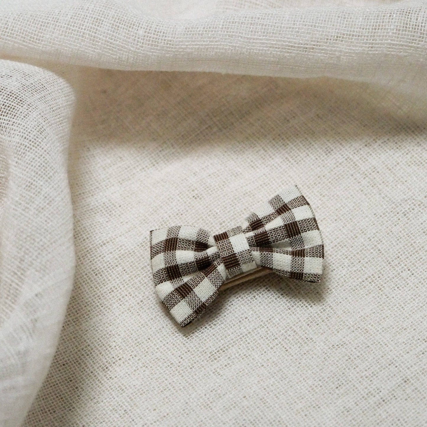 Flower, velvet and gingham hair clip set