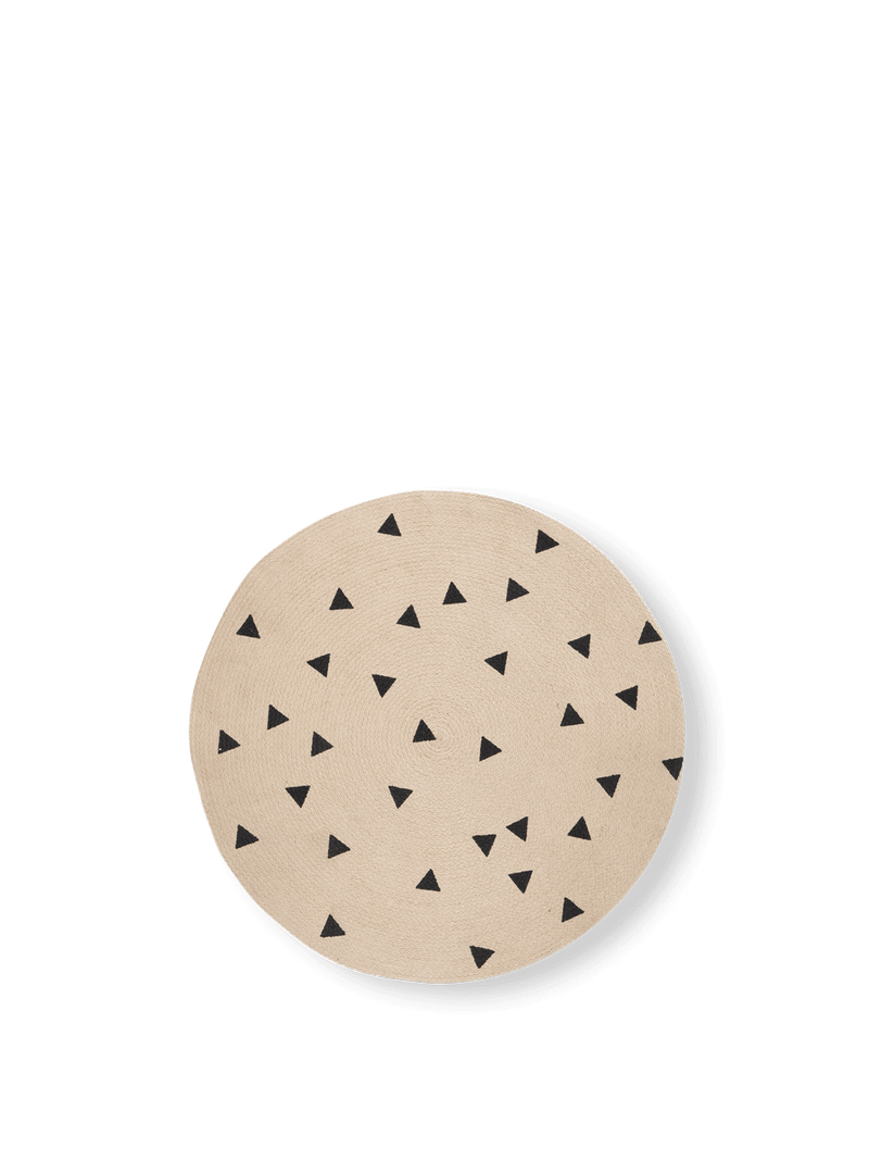 Jute Carpet - Small - Black Triangles