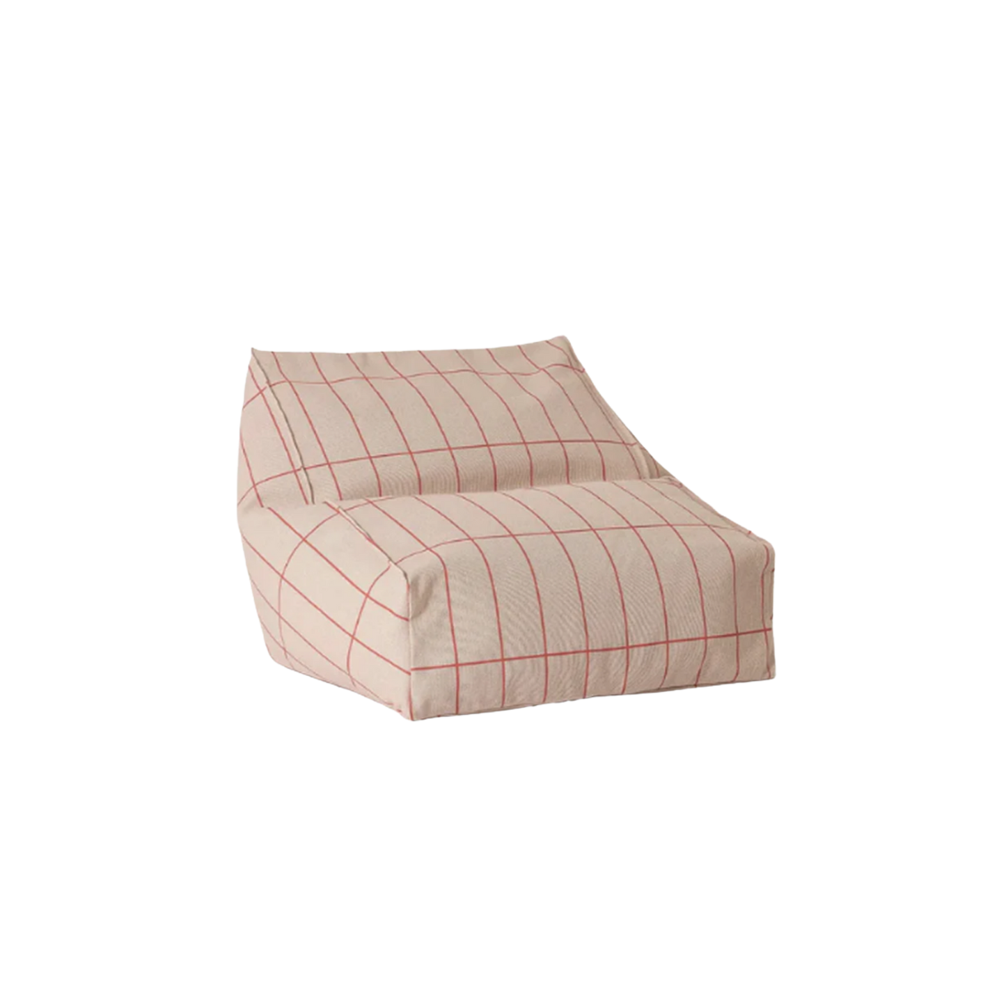 Armchair beanbag - kid size - Vibes - pink red grid