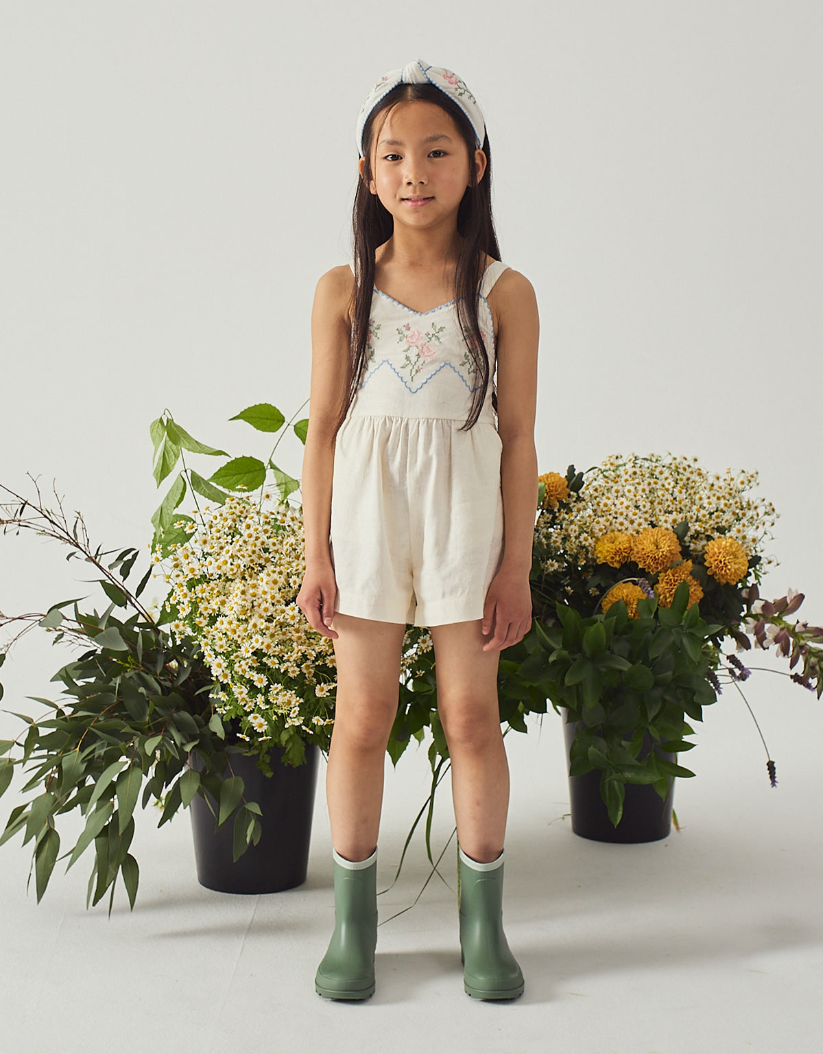 Jill Playsuit with Embroidered Bib