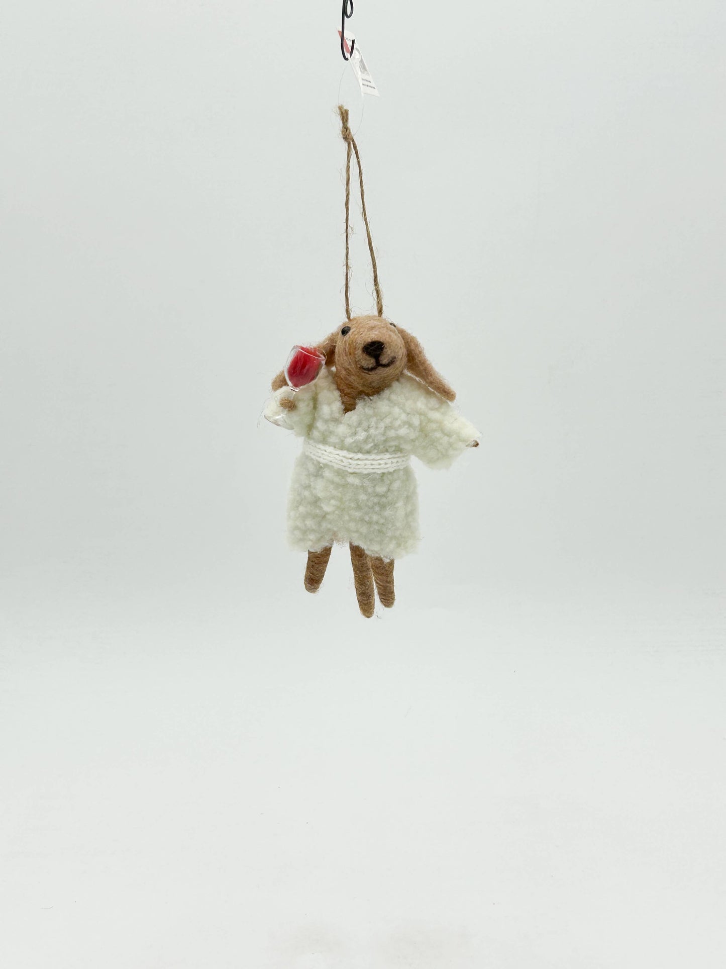 Felt Dog Bath Wine Christmas Tree Decoration