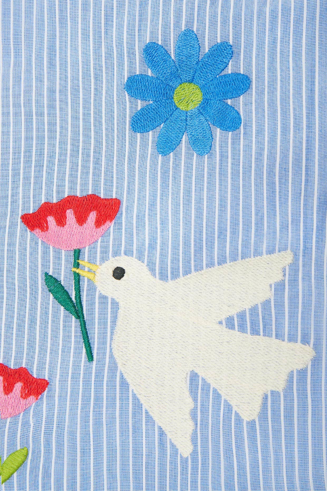 Sleeping Bag 6-18 Months - Multicolored Embroidered Cotton Birds