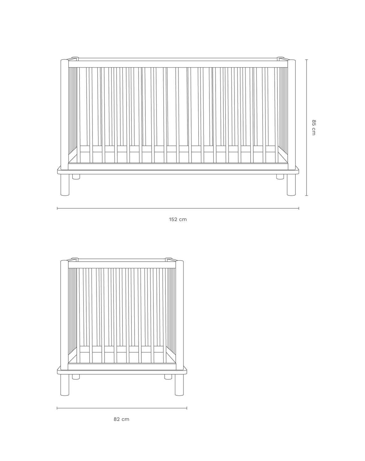 Latitude evolving crib + junior bed extension set - solid oak