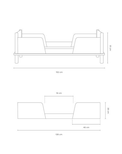 Latitude junior bed set in solid oak wood + 2 safety rails