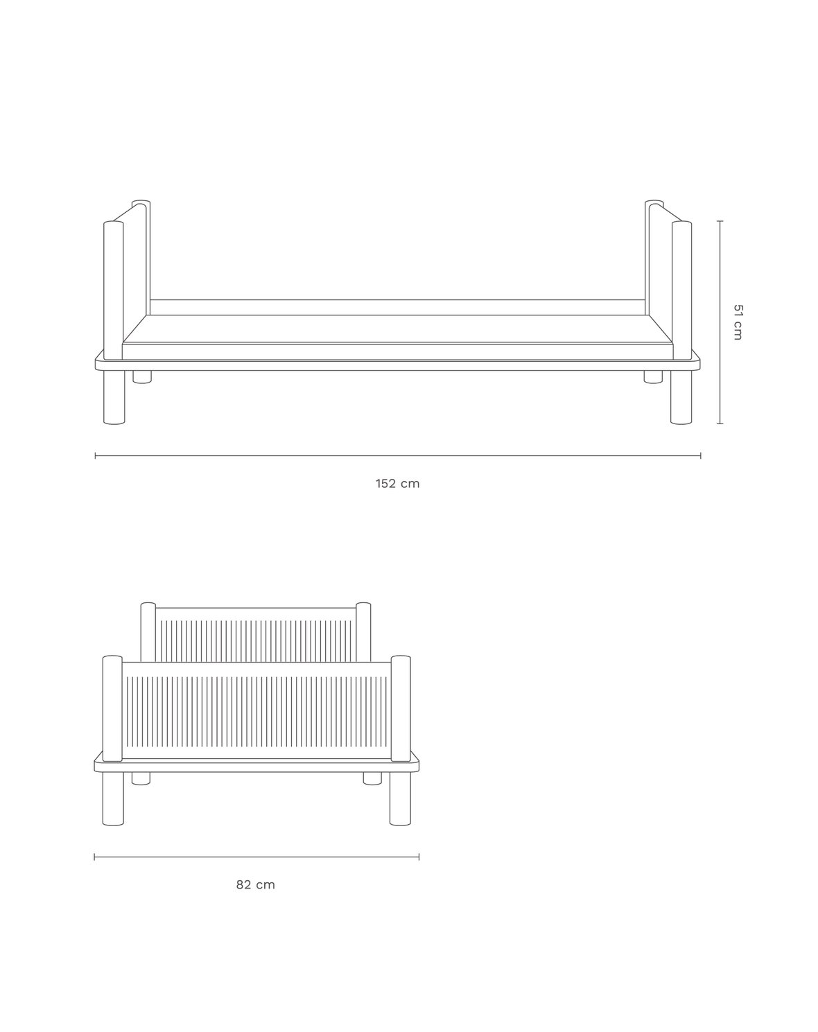 Junior bed in solid oak wood Latitude