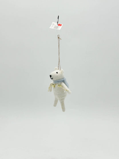 Felt Christmas Polar Bear Decorative Figurine