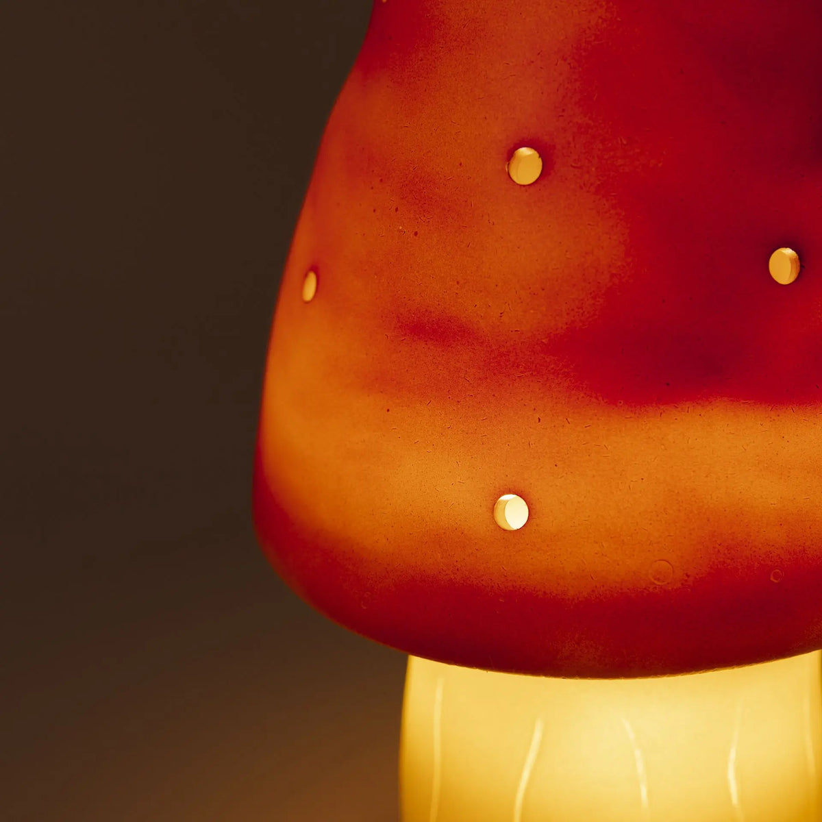 Small Mushroom Night Lamp, Red Brick