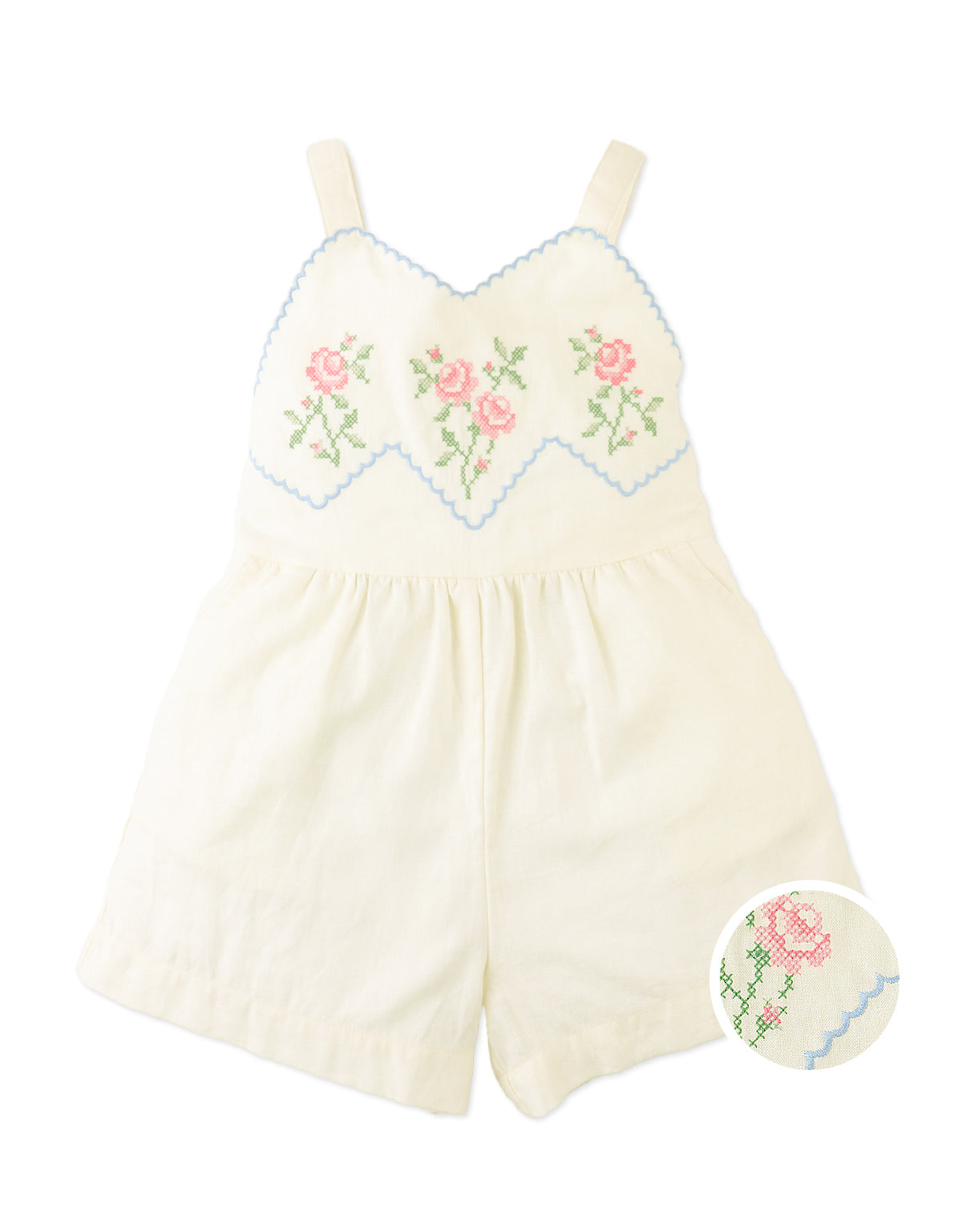 Jill Playsuit with Embroidered Bib