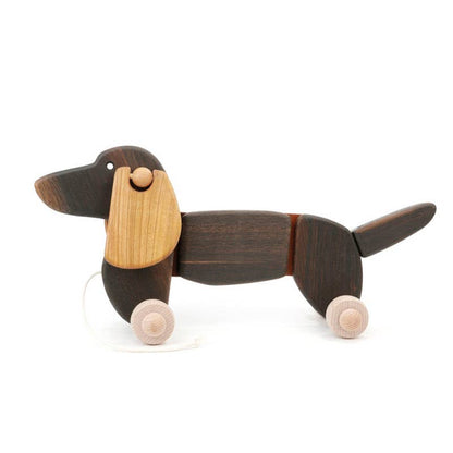Wooden Dachshund on Wheels - Large Toy Dog