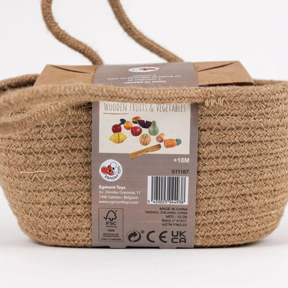 Wooden fruit and vegetables set