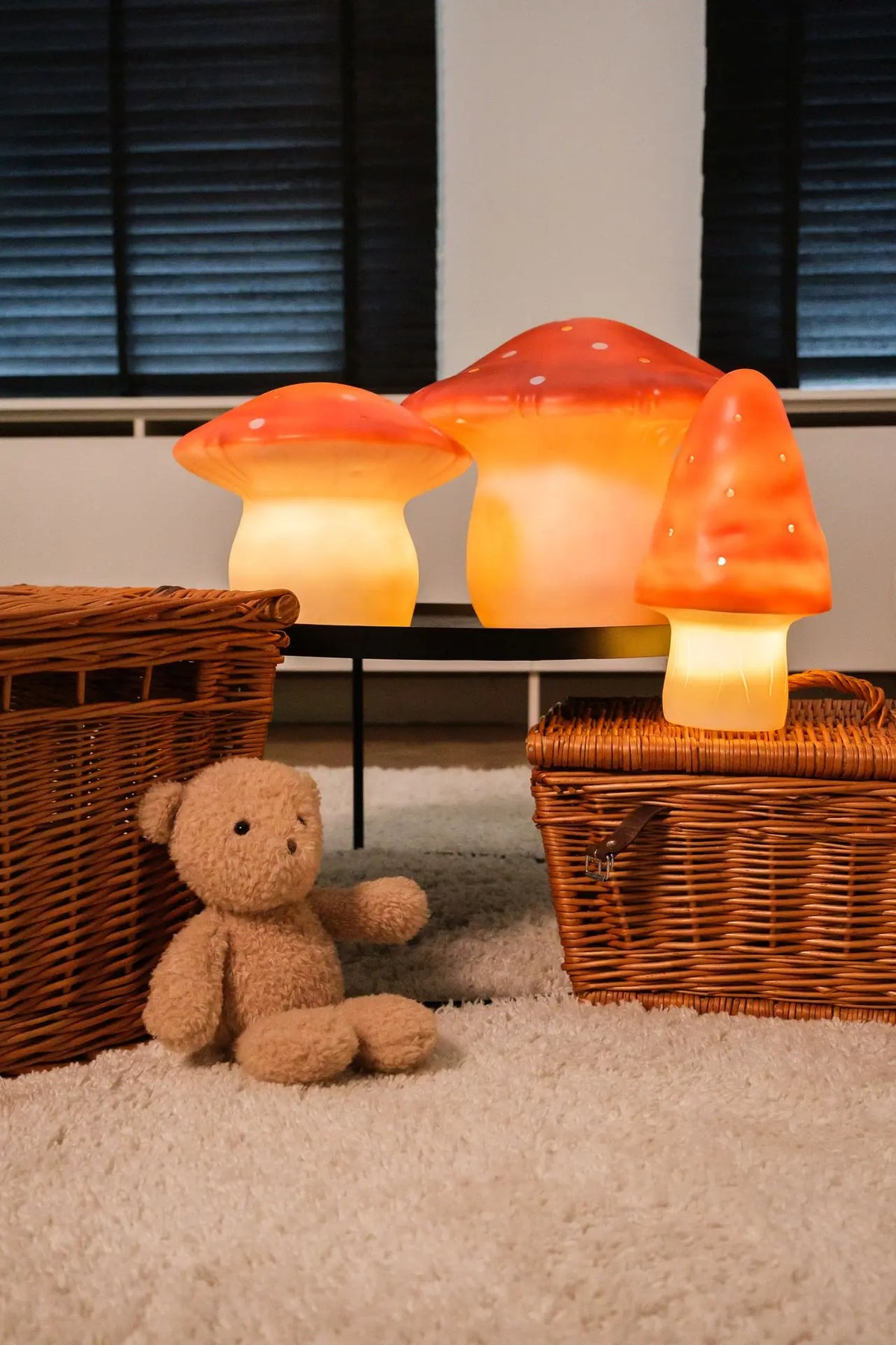 Small Mushroom Night Lamp, Red Brick