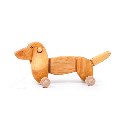 Wooden Dachshund on Wheels - Large Toy Dog