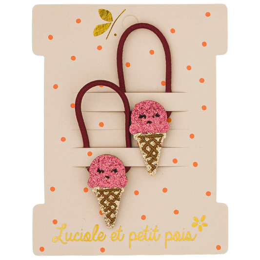 Mini elastics - Raspberry ice cream (pair)