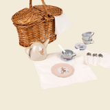 Friends tin tea set in a basket