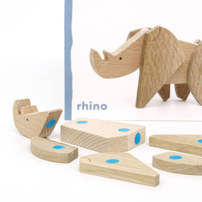Wooden Magnetic Rhino Gift Toy