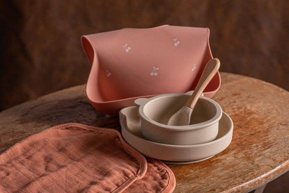 Shayan Silicone Bib - Cherry (Peach)
