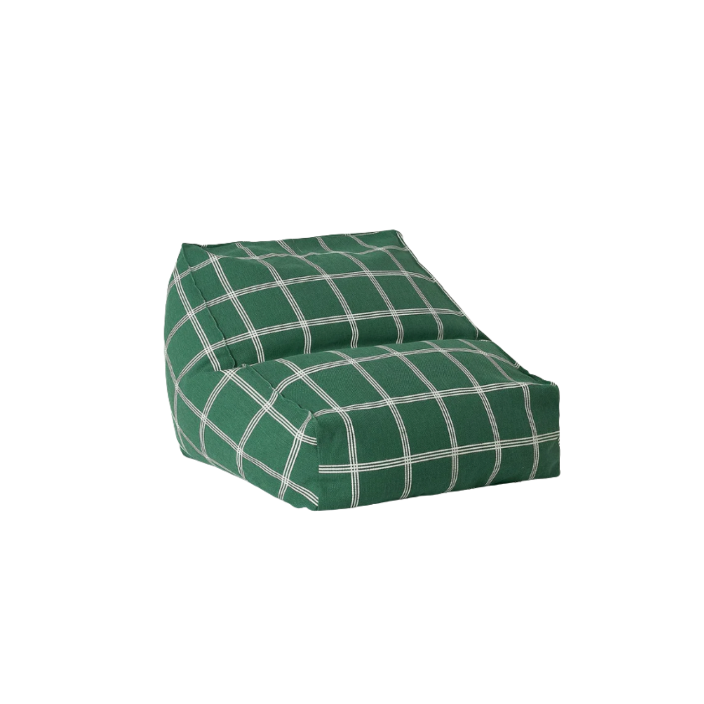 Armchair beanbag - kid size - Vibes - green white windowpane
