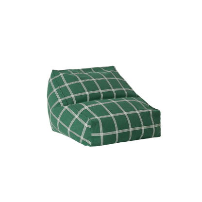 Armchair beanbag - kid size - Vibes - green white windowpane