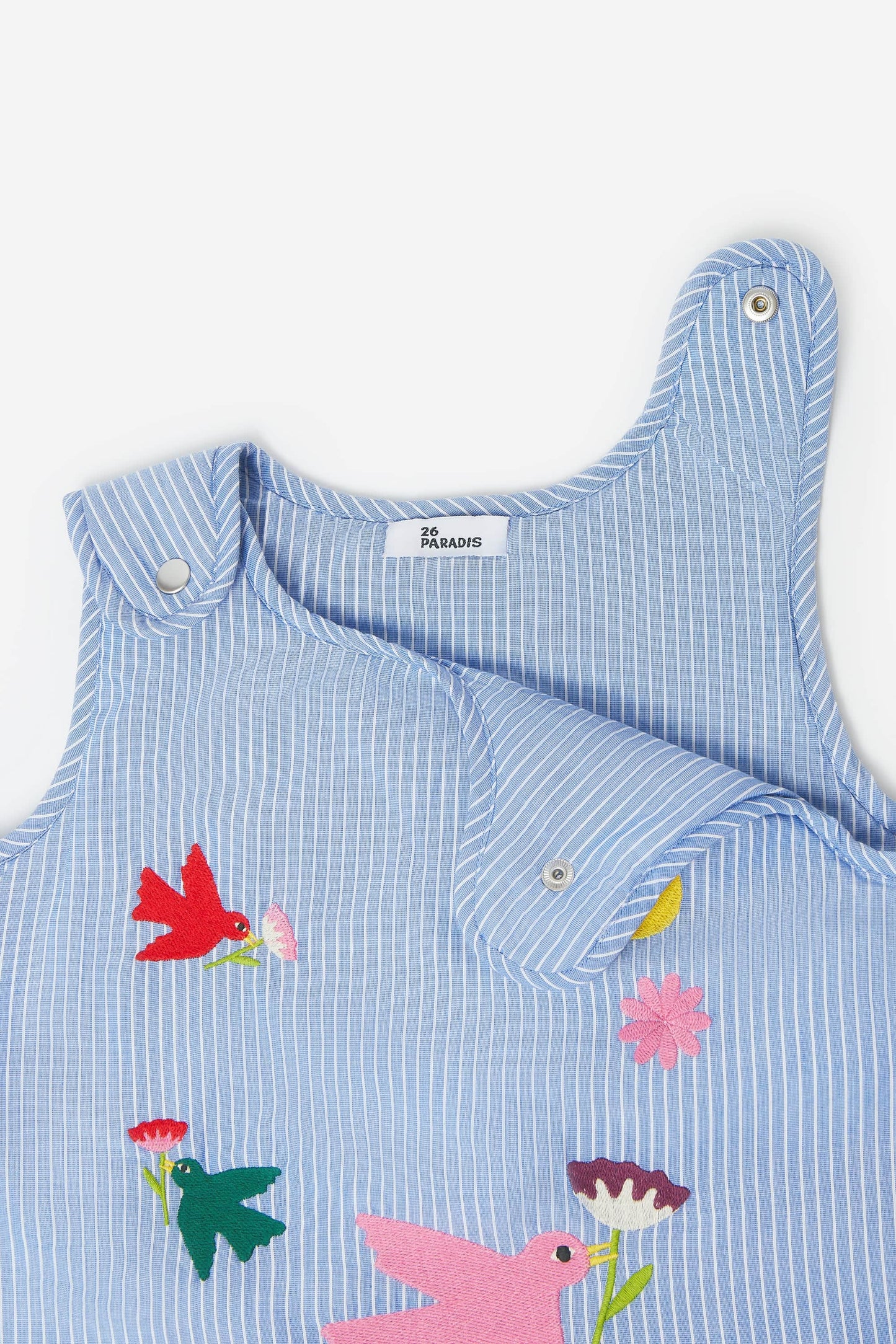 Sleeping Bag 6-18 Months - Multicolored Embroidered Cotton Birds