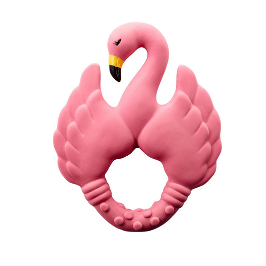Natural rubber Teether Flamingo - Pink