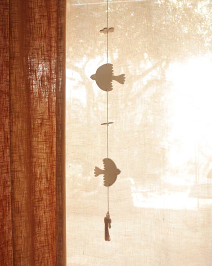 Mobile doves and flowers