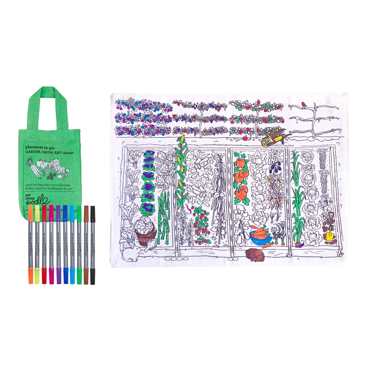 Garden, Grow, Eat! Placemat to Go - Colouring Craft Kit