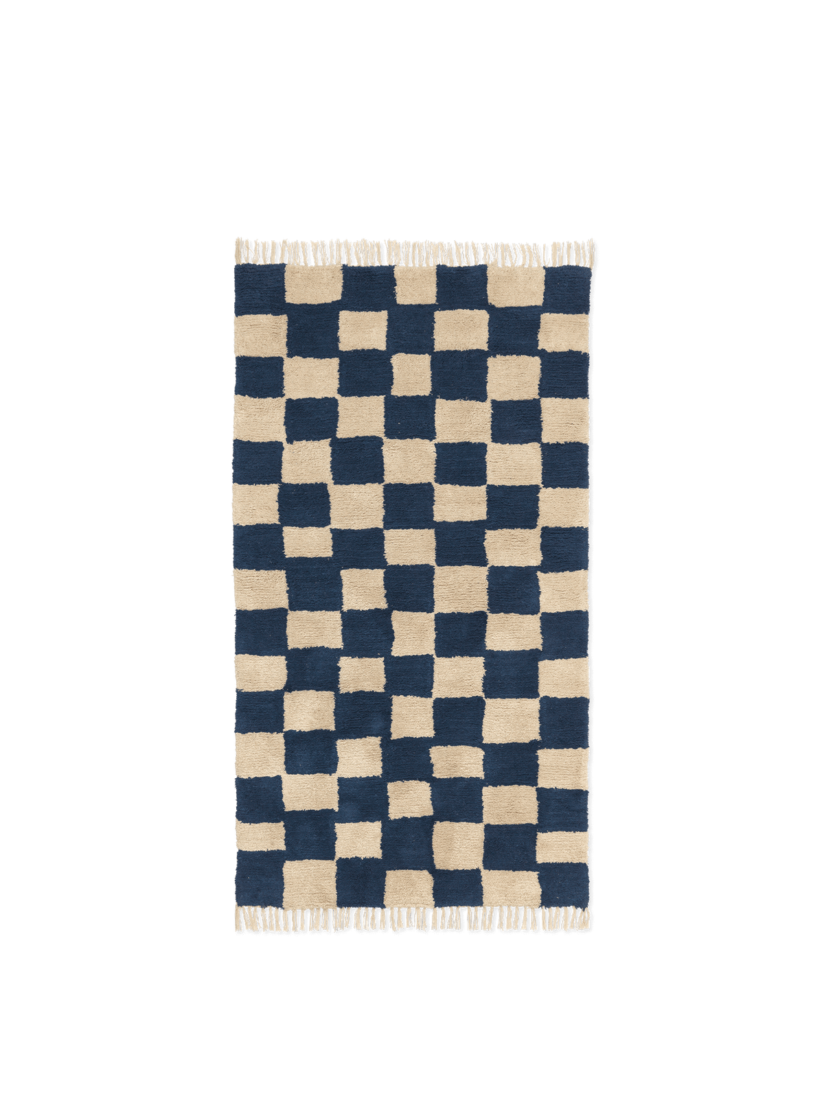 Mara Washable Rug - Deep Blue/Warm Sand
